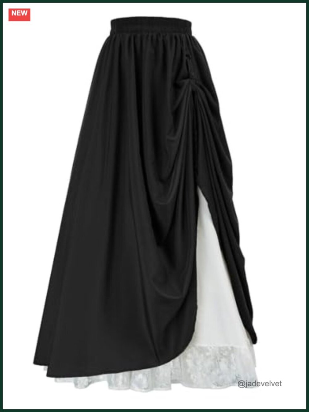 Vintage Medieval Renaissance Maxi Skirt - Tiered Layered A-Line Skirt